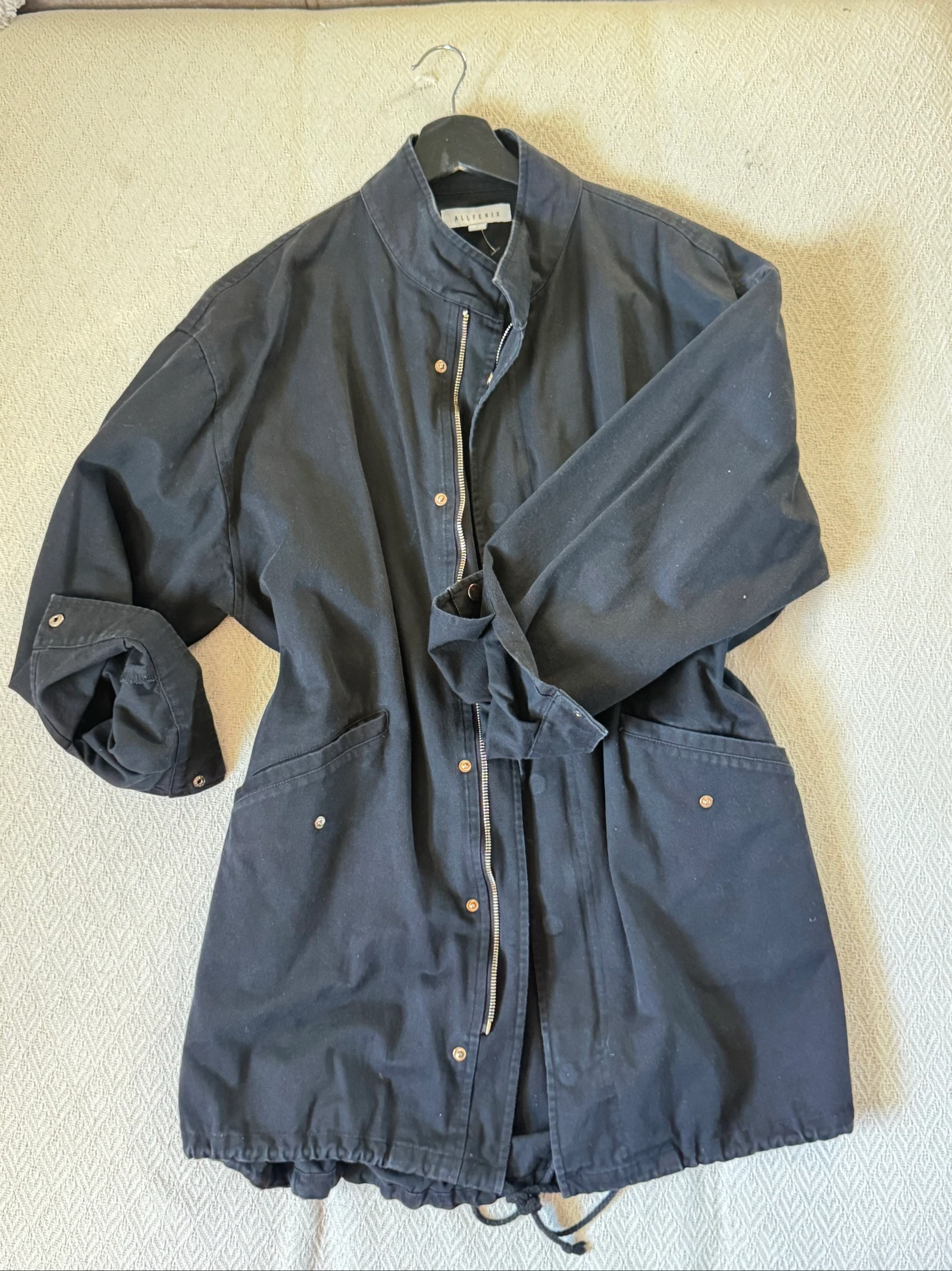 Veste intermédiaire noire effet jean Allfenix